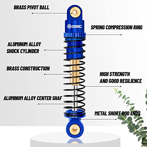 OGRC Shocks Absorber Aluminum Front & Rear Shock Damper RC Shocks for Axial SCX24 C10 JLU Deadbolt Gladiator Bronco Upgrade Parts (Blue) - color: Blue