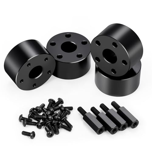4Pcs Brass 12mm Front Wheel Hex Hub Adapter +19mm Extension Spacers Counterweight Upgrade Parts Compatible with 1/10 Tamiya Clod Buster 4x4x4 RC Monster Truck