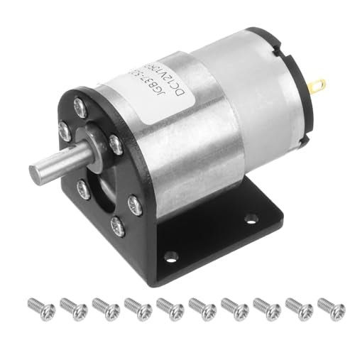 DMiotech Micro DC 12V 10RPM Geared Motor with Bracket Gear Reduction Motors 37mm Diameter Gearbox Micro Speed Reduction for RC Car, Robot Model, DIY Toys - style: 10RPM
