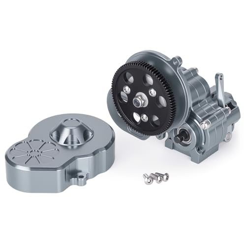 Complete Transmission Cutoff Gearbox with Dig Gear for SCX10 AX10 Wraith | CNC machined Aluminum alloy housing.Direct fit for 1/10 RC Axial SCX10.Upgrade stock gearbox for smoother crawl. - color: Titanium