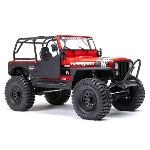 Axial RC Truck 1/10 SCX10 III Jeep CJ-7 4X4 RTR Brushed Rock Crawler, Red | Battery and Charger Not Included, AXI03008V2T1, Ready to Run - color: Red