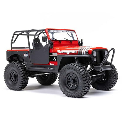 Axial RC Truck 1/10 SCX10 III Jeep CJ-7 4X4 RTR Brushed Rock Crawler, Red | Battery and Charger Not Included, AXI03008V2T1, Ready to Run - color: Red