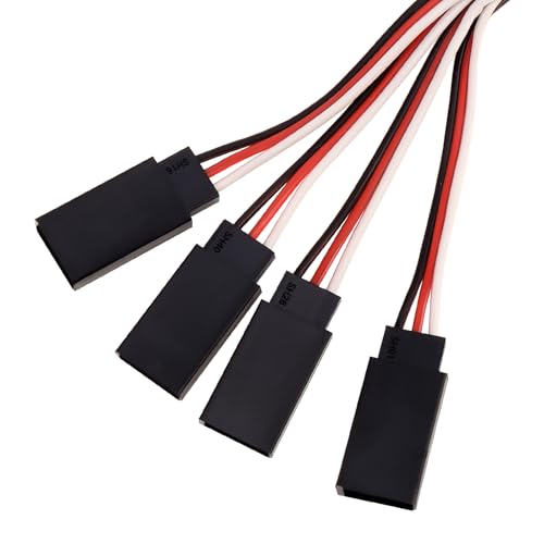 6Pcs 3 Pin JST Plug Splitters Servo Cord Wire, 15cm Male to 4 Female Y Harness Connector Servo Extension Cable Fit for Futaba JR RC Car or Airplanes (Male to 4 Female) - size: Male to 4 Female