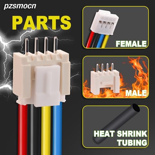 10 Sets/40 Pcs JST HY 2.0mm 4 Pin 22AWG Silicone Connector Kit | Premium Automotive Wiring, Heavy Duty Terminals, Reliable Circuit Board, High Temperature Housing, Easy Project Assembly - size: 4-Pin, style: JST-HY