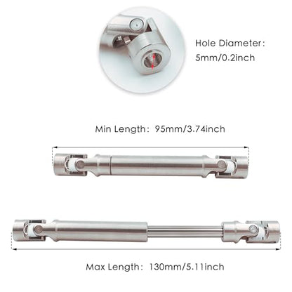 Steel Heavy-Duty Drive Shaft for 1/10 RC Car Crawler(95mm-130mm) | Stainless Steel Driveshaft for Axial SCX10 90046 AXI03007 TRX4 Redcat Gen8,Smooth Rotation - size: 95-130MM