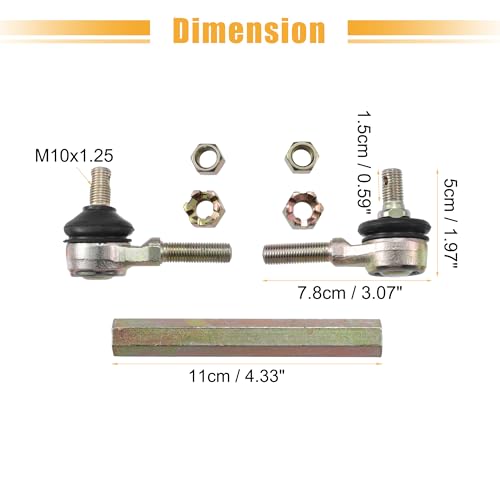 ACROPIX 11cm 4.33" Steering Tie Rod End Tie Rod Link Fit for 50cc 70cc 90cc 110cc 125cc 150cc ATV Quad Four Wheeler with Ball Joint Accessories - Pack of 2 - size: 110mm