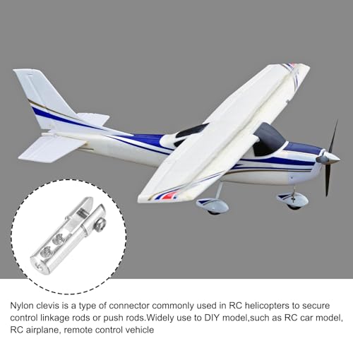 MECCANIXITY 4Pcs Metal Clevis M2 Thread Aluminum Alloy Clevis Servo Horn Tie Rod Chuck Connector with Screws for RC Airplane Car Helicopter Model Replacements,Silver - color: Silver