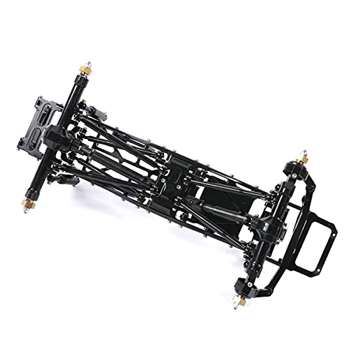 Aluminum Alloy Suspension Rod Links Set for Axial SCX24 C10 1/24 RC Crawler Car Upgrade Parts (Black) - color: Black