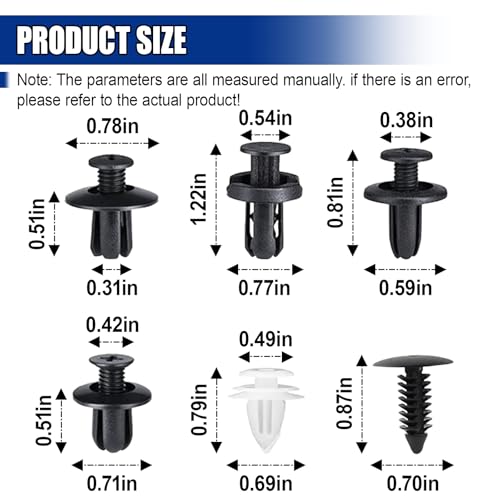 100PCS Car Bumper Retainer Clips (100PCS) | Automotive Body Trim Fixed Clip, Auto Door Panel Push Pin, Universal Vehicle Plastic Rivets Kit with Storage Box - size: 100PCS