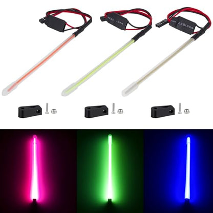 1/10 RC Car Light,LED Light Bar, Taillight,Flexible Strip Tube Whip Light,Antenna Lights for 1/8 Tamiya Losi HPI Rustler Axial TRX4 SCX10 Car Truck Crawler Upgrade Parts (Blue) - color: Blue