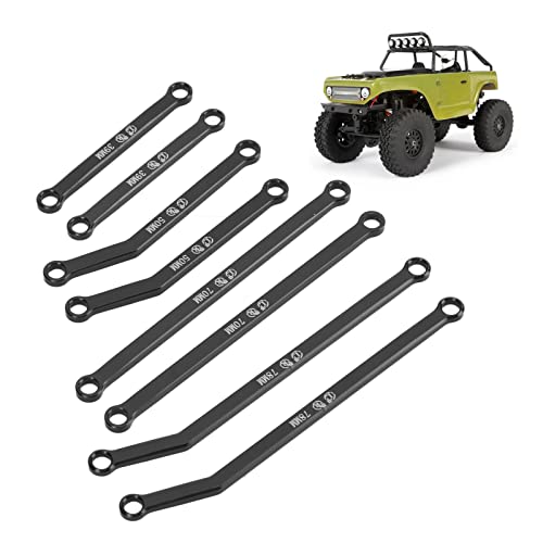 High Clearance RC Front Links Set for AXIAL SCX24 1/24 RC Crawler Car Aluminium Alloy RC Steering Linkage Rod Set (Black) - color: Black