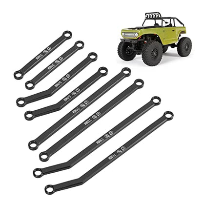 High Clearance RC Front Links Set for AXIAL SCX24 1/24 RC Crawler Car Aluminium Alloy RC Steering Linkage Rod Set (Black) - color: Black