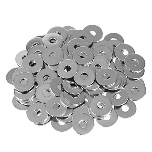 HELIFOUNER 100 Pieces M6x20x1.5mm Fender Washers, 304 Stainless Steel Large Fender Washers, Inner Diameter 6mm, Outer Diameter 20mm, Thickness 1.5mm - size: M6x20x1.5mm