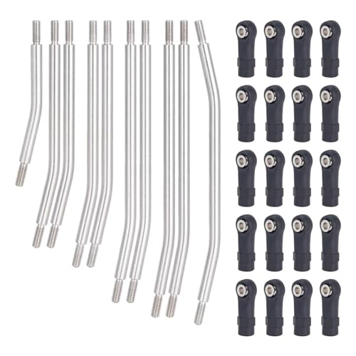 RC Models Parts For Axial For SCX10 II 90046 1/10 10Pcs Stainless Steel Links Rod Set With Ball End 313/324mm Wheelbase RC Crawler Car Upgrade Parts(324mm) - size: 324mm