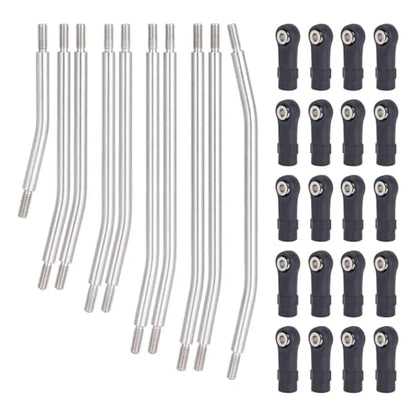 RC Models Parts For Axial For SCX10 II 90046 1/10 10Pcs Stainless Steel Links Rod Set With Ball End 313/324mm Wheelbase RC Crawler Car Upgrade Parts(324mm) - size: 324mm