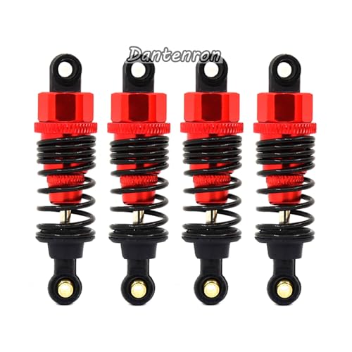 4Pack RC Car 102004 Adjustable Shock Absorber Damper Upgrade Parts Replacement Accessory 68mm For 1/10 RC On Road Drift Rally Car HSP 94102 94122 HPI Losi Axial Tamiya Redcat (Red) - color: Red