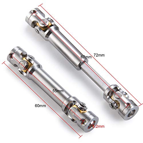 RC-Hub 1Pcs Metal RC Driveshafts for 1:14 Tamiya Trailer Tractor Truck | 45-50/47-57/55-67/60-80/70-90/110-260mm Drive Shaf,RC Car Upgrade Parts - size: 55-67mm