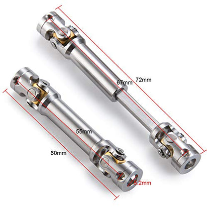 RC-Hub 1Pcs Metal RC Driveshafts for 1:14 Tamiya Trailer Tractor Truck | 45-50/47-57/55-67/60-80/70-90/110-260mm Drive Shaf,RC Car Upgrade Parts - size: 55-67mm