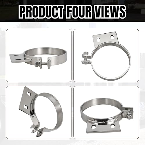5" Stack Exhaust Clamp for Peterbilt 379 359 1987-1993 Exhaust Stack Pipe 5 inch Mount Bracket Replace 10294 (1)