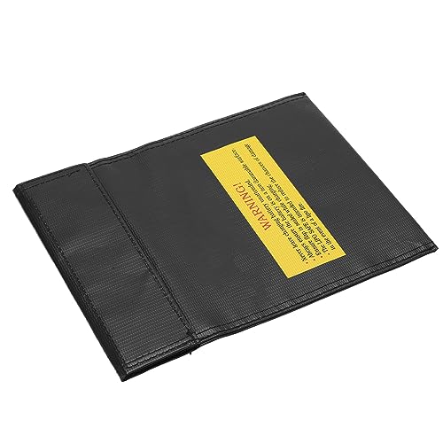 Alomejor RC Lipo Battery Bag Fire Storage for Charging Compatible with Various Aircraft Batteries 18x23cm (Black) - size: Black