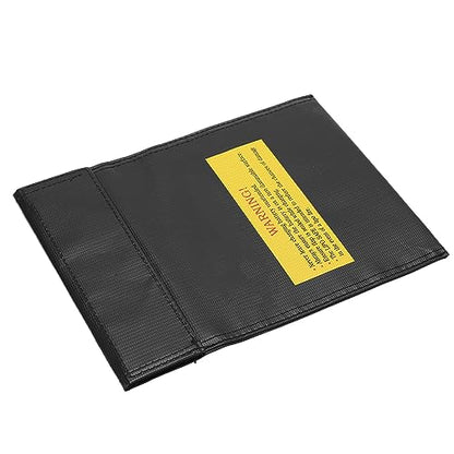 Alomejor RC Lipo Battery Bag Fire Storage for Charging Compatible with Various Aircraft Batteries 18x23cm (Black) - size: Black