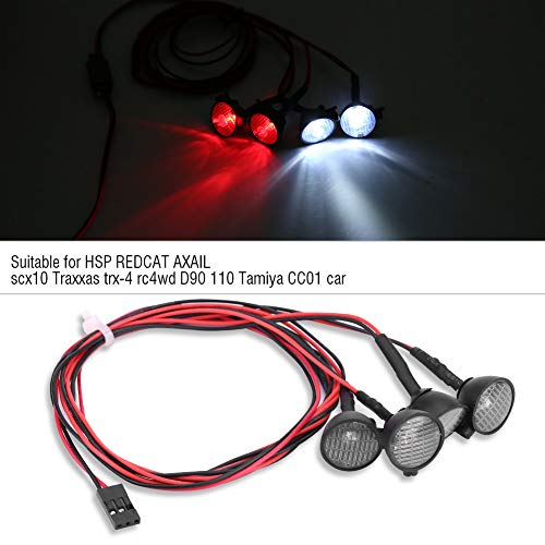 RC Crawler LED Roof Light Bar for Axial SCX10 SCX10 II Bright Red White 4 LED Light Set 2 Red 2 White Compatible with RC Rock Crawlers Trail Trucks - size: 4LED2 red 2 white
