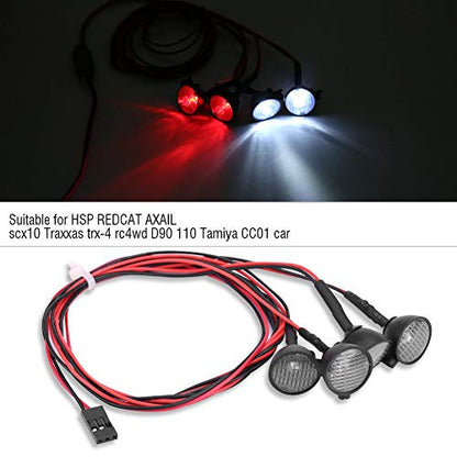 RC Crawler LED Roof Light Bar for Axial SCX10 SCX10 II Bright Red White 4 LED Light Set 2 Red 2 White Compatible with RC Rock Crawlers Trail Trucks - size: 4LED2 red 2 white