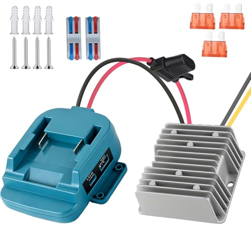 180W Power Battery Adapter Wheel for Makita 18V Battery with USB & Type C Charging, 18V to 12V Step Down Converter for DIY Rc Car Toys, Robotics and Rc Truck - color: Green