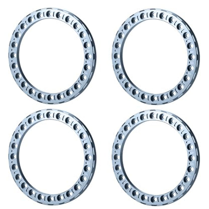 4PCS Aluminum Alloy 1.9" Beadlock Wheel Rings Replacement Wheel Rim Beadlock Ring for 1/10 Scale SCX10 1.9inch Beadlock Wheels Upgrades RC Crawler Car Accessories (Grey) - color: Grey