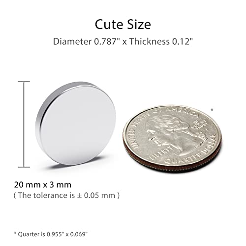 Strong Neodymium Magnets - Rare Earth, Heavy Duty, Round, Small, 0.79 x 0.12 Inch, 16 PCS - color: Silver, size: 0.79inch 16PCS