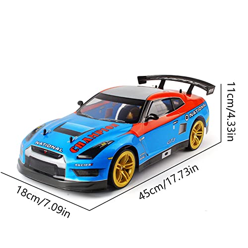RC Buggy 70km/H High-Speed Drift Racing 2.4G 4WD Electric RC Vehicle RC Flat Running Drift Rally Racing Rubber Tire RC Truck Gift Replacement Tires,2 Batteries - color: Dark