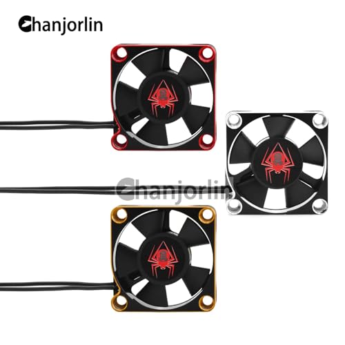 RC Car Metal Motor Cooling Fan 25mm 30mm 35mm 40mm 50mm RC Heatsink 28000RPM ESC Cooling Fans Silvery-Black for 1/8 1/10 1/12 Truck Off Road Crawler Car 540 550 Brushless OR Brushed (30mm)
