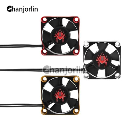 RC Car Metal Motor Cooling Fan 25mm 30mm 35mm 40mm 50mm RC Heatsink 28000RPM ESC Cooling Fans Silvery-Black for 1/8 1/10 1/12 Truck Off Road Crawler Car 540 550 Brushless OR Brushed (30mm)