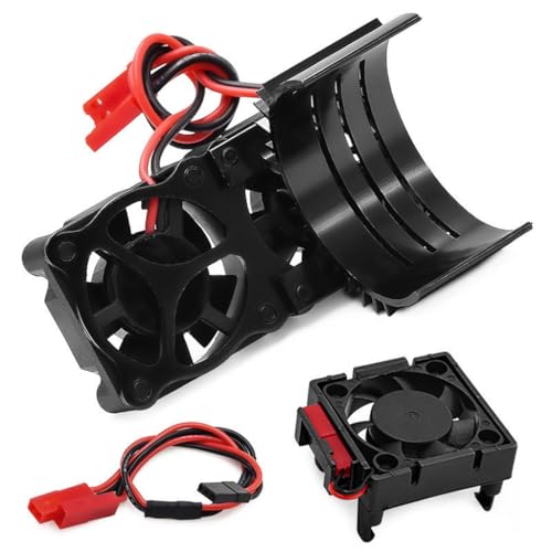 ESC/Motor Cooling Fan Heatsink Set RC Parts for TRAXXAS VXL-3S Slash/Rally/Bandit/Stampede 2WD 4WD RC Car (Black) - color: Black
