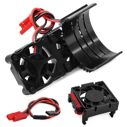 ESC/Motor Cooling Fan Heatsink Set RC Parts for TRAXXAS VXL-3S Slash/Rally/Bandit/Stampede 2WD 4WD RC Car (Black) - color: Black