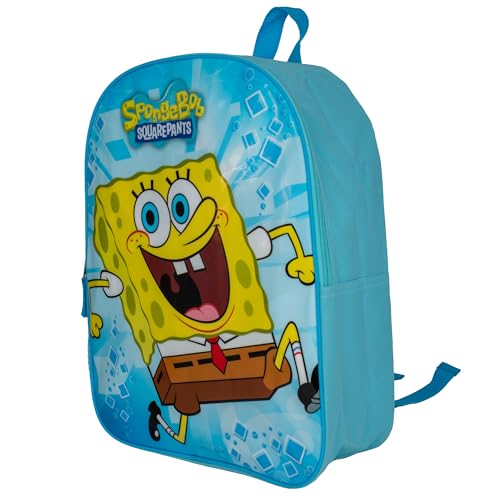 AI ACCESSORY INNOVATIONS Spongebop Square Pants Kids Backpack, 15" School Bag for Girls & Boys, Blue - color: Spongebob