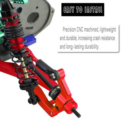 Front Rear Assembled Full Metal Shocks Upgrades Part for 1/10 Slash/Stampede/Rustler/Bandit VXL 4X4 2WD,Full Aluminum Big Bore RC Shocks Absorber Damper,4PCS Red - color: 4pcs/red
