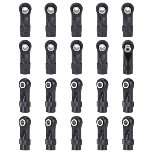 20pcs RC Linkage Rod Ends,M4 Ball Joint Head Set for Traxxas TRX-4 Axial SCX10 HSP 90046 90047 UTB10 Capra RBX101/10 RC Crawlers Car Upgrade Parts (20pcs Straight) - style: 20pcs Straight