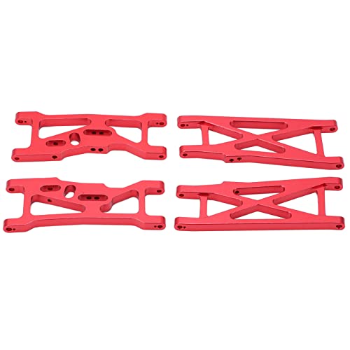 Raguso RC Front Rear Arms Aluminium Alloy Anti Deformation RC Swing Arms Metal Front Rear Suspension Arms for LOSI 22S SCT for 1/10 RC Short Course Truck(Red)
