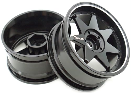 1/10 RC Drift Tires and Aluminum Wheels Rims Rally Racing Tyres 12mm Hex for 1:10 Scale On Road Touring Street Car Tamiya Traxxas HPI KYOSHO XV02 XV01 TT01 TT02 PTG2 A959 4pcs (Black) PP2501 - color: Black