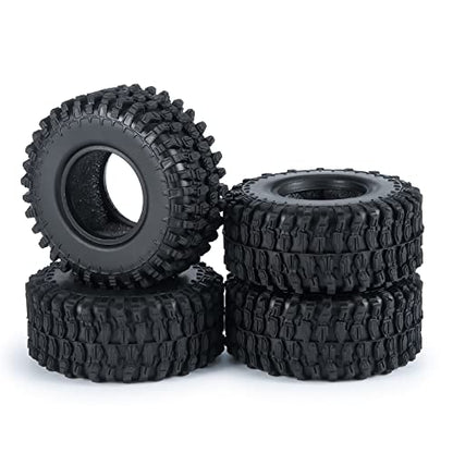 SWX 1.0 4Pcs Micro Rubber Tires for SCX24 1/24 RC Crawler Car 50mm | 1.0 Tires, Micro Rubber Tires, 50mm, SCX24, 1/24 Crawler, 4Pcs - size: 50mm