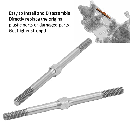 RC Steel Turnbuckle, 2pcs RC Turnbuckle M4 63mm Upgrade Part Steel Turnbuckle Rod RC Turnbuckle Link Car Upgrade Part for 1/10 RC Car