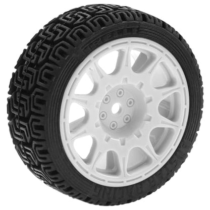 1/10 RC On Road Tires & Nylon Wheel Rims 12mm Hex OD70mm Rubber Tires Compatible with Tamiya TT01 TT02 XV01 HSP HPI Kyosho Traxxas WLtoys 1/10 1/12 On-Road Touring Car (White) - color: White