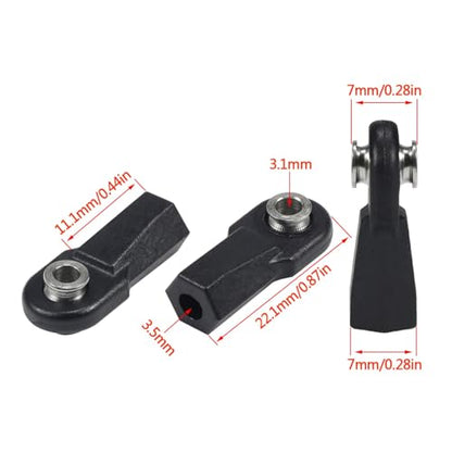 20pcs Link Rod End M4 Ball Joint Head for 1/10 RC Crawler Car for Traxxas TRX‑4 TRX6 SCX10 D90 TF2 CC01 Gen7 Gen8 Upgrades (4pcs Bent &16pcs Straight) - style: 4pcs Bent &16pcs Straight