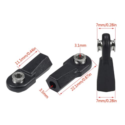 20pcs Link Rod End M4 Ball Joint Head for 1/10 RC Crawler Car for Traxxas TRX‑4 TRX6 SCX10 D90 TF2 CC01 Gen7 Gen8 Upgrades (20pcs Straight) - style: 20pcs Straight