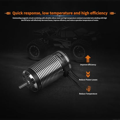 XC E4990 Sensored Brushless Motor for RC Car,3-8S Lipo 1650KV,IP67 Water Proof,Applicable to:1/6 1/7 On-Road,Short Course Monster