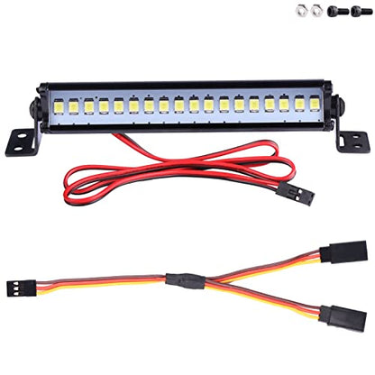 AIMROCK RC Car Light Bar Roof Lamp Kit w/20 LEDs for 1/10 Slash Stampede Rustler TRX-4 Senton Granite SCX10 RC4WD D90 (80mm) - size: 80mm