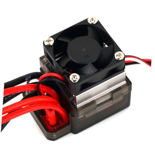 Holibanna 16V Brushed Esc Electronic Controller with Brake and Cooling Fan for Car and Boat Durable for Climbing Vehicles