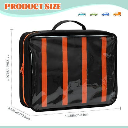 Toy Car Storage Case, Diecast Display Case 124 Slots (Black) | Fits 1:64 diecast cars. Cars not included. Portable case for collectors and kids. Holds 124.