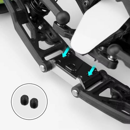 RC Car Accessories Compatible with Mini‑B 2WD 1/16 RC for Buggy Truck Upgrade Parts Accessories Aluminum Alloy Front Pivot Block Set Arm Mount